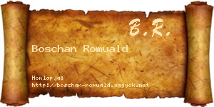 Boschan Romuald névjegykártya